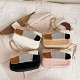 Plush Chain Shoulder Bag Retro Soft PU Phone Bag
