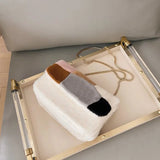 Plush Chain Shoulder Bag Retro Soft PU Phone Bag
