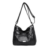Women's Washed Leather Shoulder Bag Small Crossbody Tote Bag
