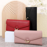 Women's Long Wallet Clutch Lychee Pattern