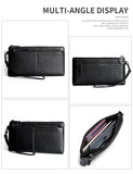 Women Leather Long Wallet Zipper Clutch Purse Cowhide Hand Bag