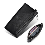 Women Leather Long Wallet Zipper Clutch Purse Cowhide Hand Bag