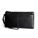 Women Leather Long Wallet Zipper Clutch Purse Cowhide Hand Bag