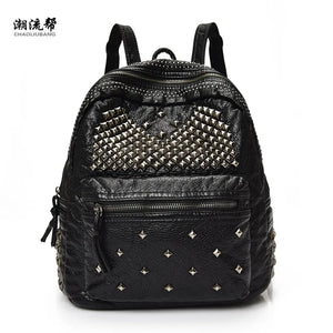 2019 PU Leather Rivet Backpacks Satchel Shoulder Bags