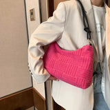 Fashionable Plush Armpit Bag Lightweight Tote Bag