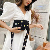 Daisy Pattern Shoulder Bag Candy Handle Purse Phone Pocket Handbag Girls