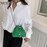Embroidery Line PU Leather Shoulder Bag Chain for Women