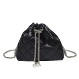 Embroidery Line PU Leather Shoulder Bag Chain for Women
