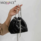 Embroidery Line PU Leather Shoulder Bag Chain for Women