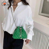 Embroidery Line PU Leather Bag One Shoulder Small Fragrance Chain
