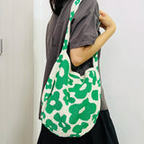 Flower Shoulder Bag Personalized Woven Handbag Large Capacity