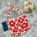Flower Shoulder Bag Personalized Woven Handbag Large Capacity