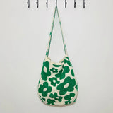 Flower Shoulder Bag Personalized Woven Handbag Large Capacity