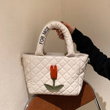 Fashionable Flowers Women Shoulder Bags Handbag Casual Travel Tote Bag Female Cr