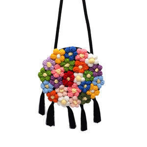 Ethnic Style Embroidered Crossbody Bag Woven Shoulder Handbag