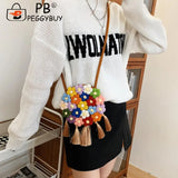 Ethnic Style Embroidered Crossbody Bag Woven Shoulder Handbag