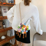 Ethnic Style Embroidered Crossbody Bag Woven Shoulder Handbag
