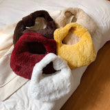 Winter Plush Croissant Ladies Shoulder Bag Casual Hobos Bag for Girls