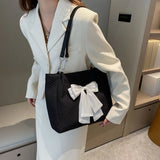 Large-capacity Women's Bowknot Tote Bag Fresh Casual Shoulder Bag