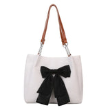 Large-capacity Women's Bowknot Tote Bag Fresh Casual Shoulder Bag