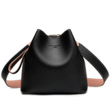 Stylish Bucket Bag PU Leather Shoulder Crossbody Messenger