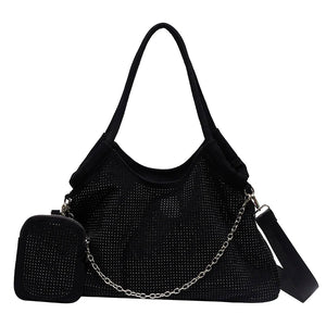 Solid Diamonds Shine Bag Women Party High Capacity Tote Multifunction