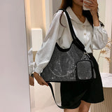 Solid Diamonds Shine Bag Women Party High Capacity Tote Multifunction