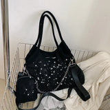 Solid Diamonds Shine Bag Women Party High Capacity Tote Multifunction