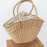 Straw Woven Women Casual Shoulder Bag Large Capacity Travel Shopping Tote Bag
