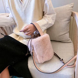 Versatile Wool Shoulder Bag Small Bag Women's Crossbody Bucket Bag