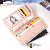 Fashionable Long Wallet Multi-card Button Clutch Purse
