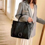 Retro Travel Shoulder Bag Soft PU Leather Tote Women's Handbag