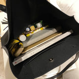 Women's Tote Shoulder Bag Leather Large Capacity Top Handle Bag with Tassels