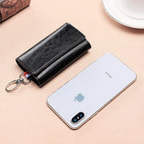 Bright Leather Ladies Key Case Medium Long Waist Hanging Door Car Bag