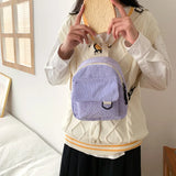 Women's Mini Corduroy Backpack, Solid Color