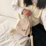 Women's Mini Corduroy Backpack, Solid Color
