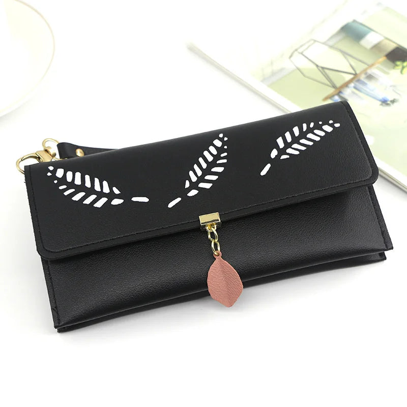 Leaf Handbag Long Purse for Women