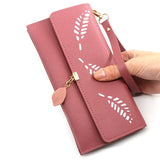 Leaf Handbag Long Purse for Women