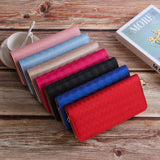 Women's Zipper Wallet Diagonal Plaid Handbag Classic Wallet