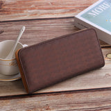 Women's Zipper Wallet Diagonal Plaid Handbag Classic Wallet