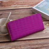 Women's Zipper Wallet Diagonal Plaid Handbag Classic Wallet