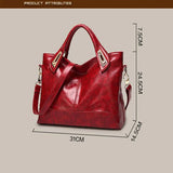 Oil Wax Leather Women's Shoulder Handbag
