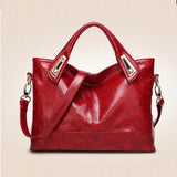 Oil Wax Leather Women's Shoulder Handbag