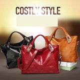 Oil Wax Leather Women's Shoulder Handbag