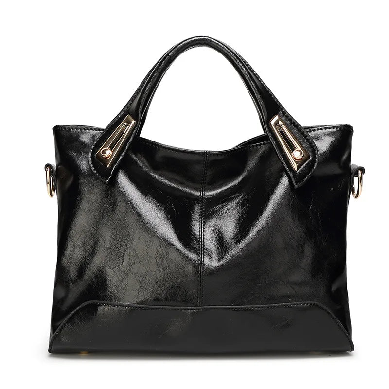 Oil Wax Leather Women's Shoulder Handbag