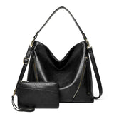 Vintage Women Hand Bags Purse Casual PU Handbags Sets 2 in 1 Faux Leather Tote H