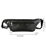 Men PU Leather Belt Bum Waist Pouch Fanny Pack Crossbody Bag