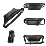 Men PU Leather Belt Bum Waist Pouch Fanny Pack Crossbody Bag