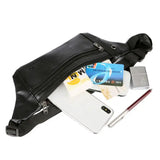 Men PU Leather Belt Bum Waist Pouch Fanny Pack Crossbody Bag