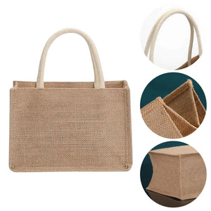 Burlap Tote Bags Blank Jute Shopping Handbag Gift Bags With Handle